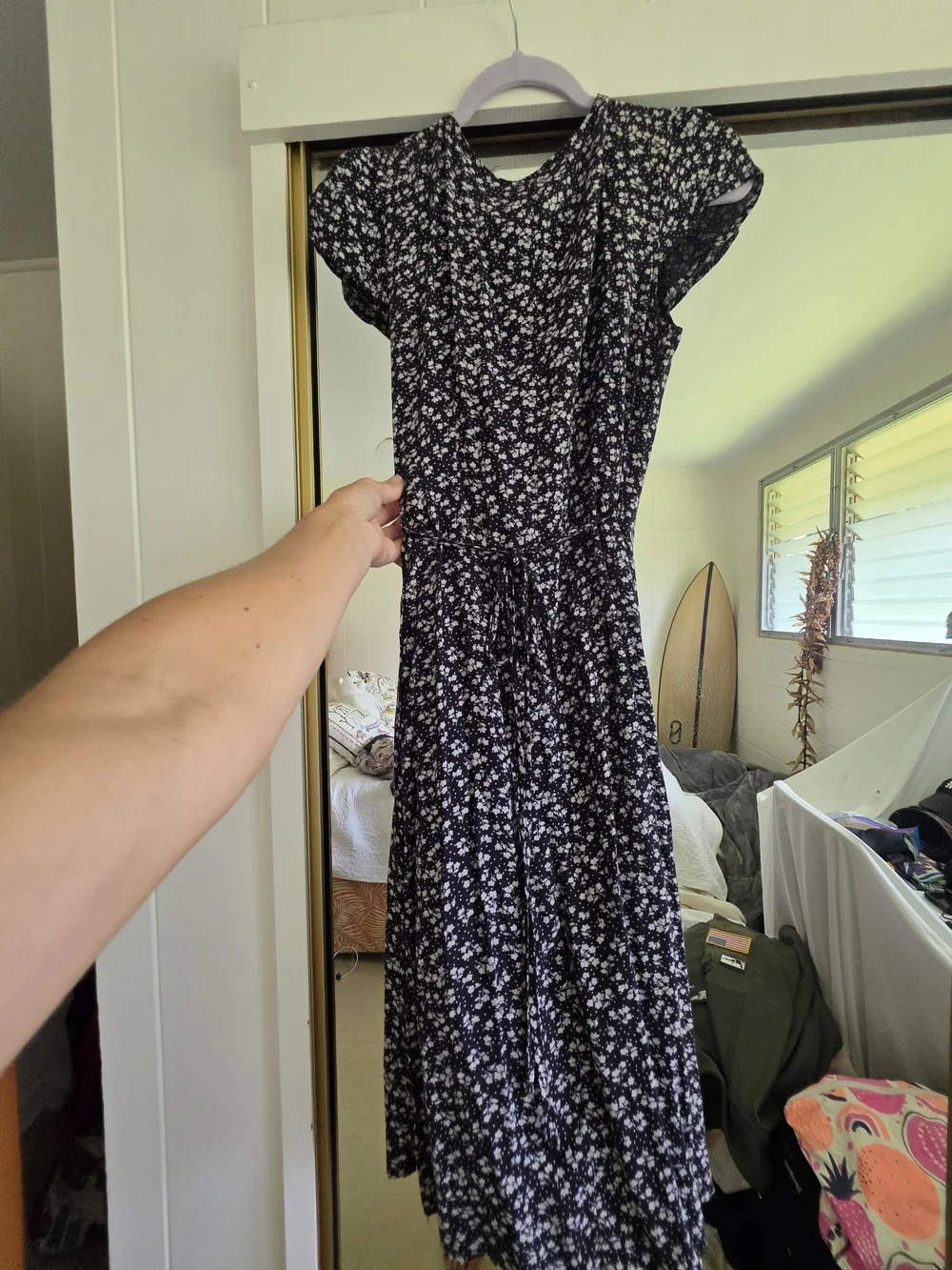 Brandy Melville Black Floral Wrap Maxi Dress - Picture 5 of 5